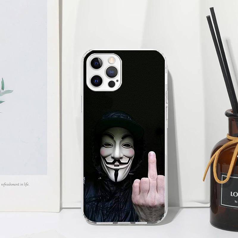 Anonymous V Mask Phone Case For Iphone 17 Air 16 15 Plus 16E 14 Pro Max 13 Mini 12 11 7 8 SE Fundas Soft Back Cover 17 Air 16 15