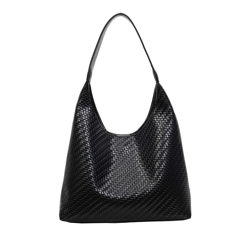 Korean Retro Large Capacity Woven Shoulder Tote - Women's Fashionable Versatile High-End Underarm Bag
