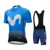 2026 Nuovo Modello Movistar Abbigliamento Estivo da Ciclismo da Uomo Kit Abbigliamento Traspirante Maglia a Maniche Corte Salopette Corta MTB Ropa Ciclismo Maglia Indumenti Outdoor Gratuiti