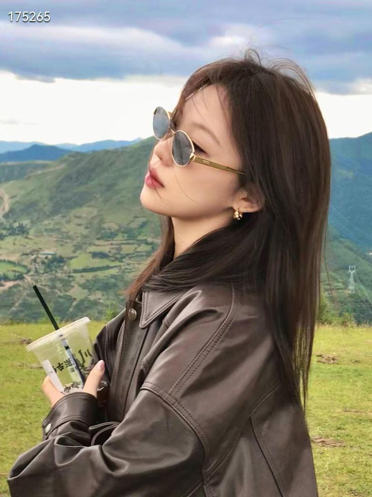 Trendy Retro Oval Metal Frame UV Protection Sunglasses for Women - Dark Green High-End Style
