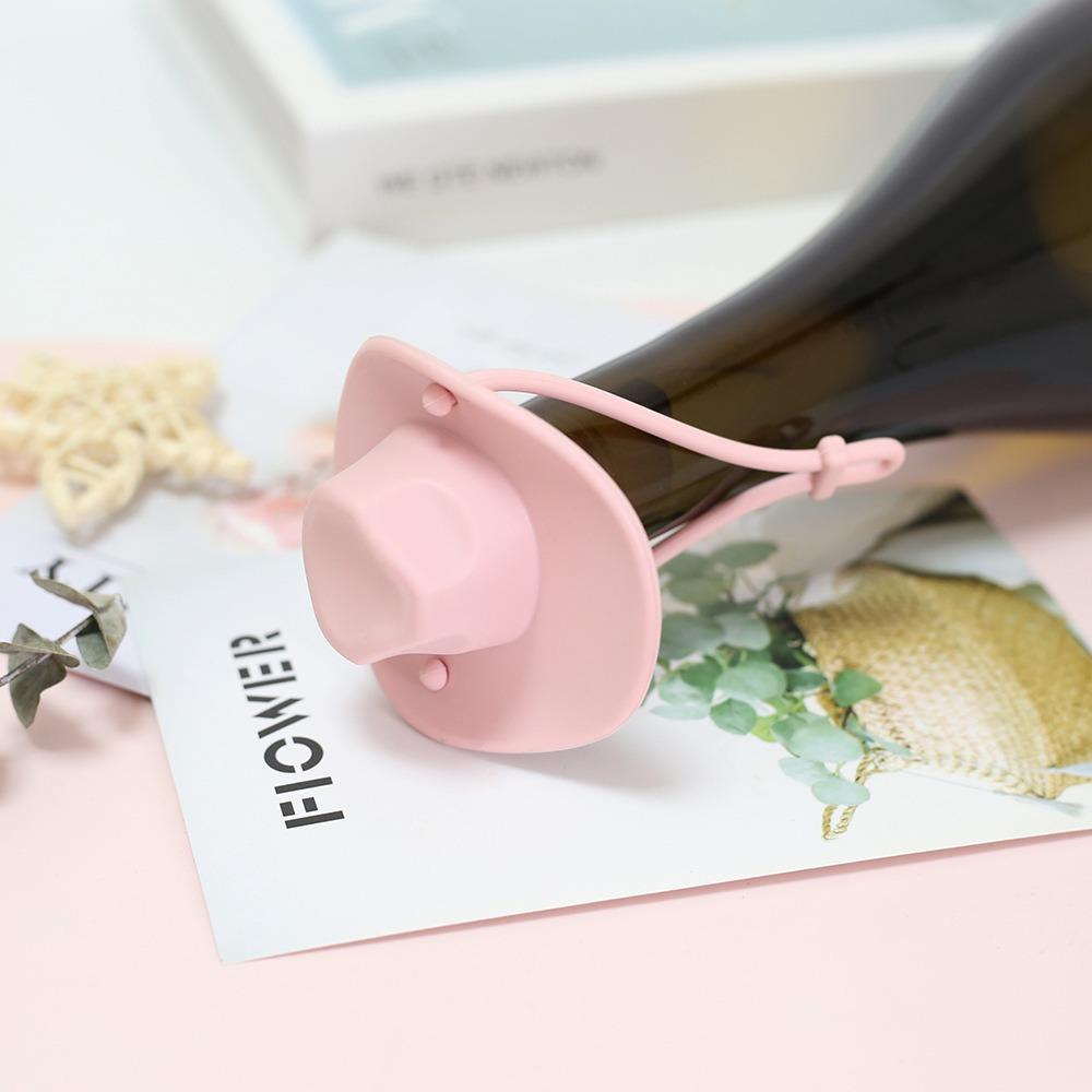 Wine Bottle Cap Silicone Cowboy Hat Wine Stopper Reusable Fresh-keeping Wine Cork Leak-Proof Champagne Bottle Stopper Party