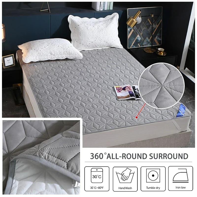 Waterproof Ultrasonic Mattress Protector Cover Pad Washable Mattress Bed Protector with Elastic Band