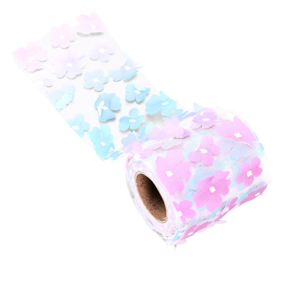 Flowers Tulle Rolls 8cm 10yd Exquisite Bright Beautiful DIY Flexible Wide Application Tulle Roll Spool FabricGradient