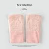 Plush Fingerless Knit Gloves – Warm, Versatile Winter Wear for Students and Office Use