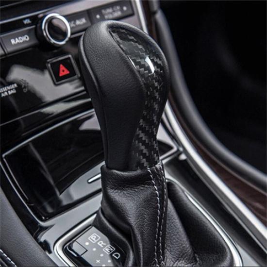 Real Carbon Fiber Car Gear Shift Knob Center Decoration For Infiniti Q50 14-17