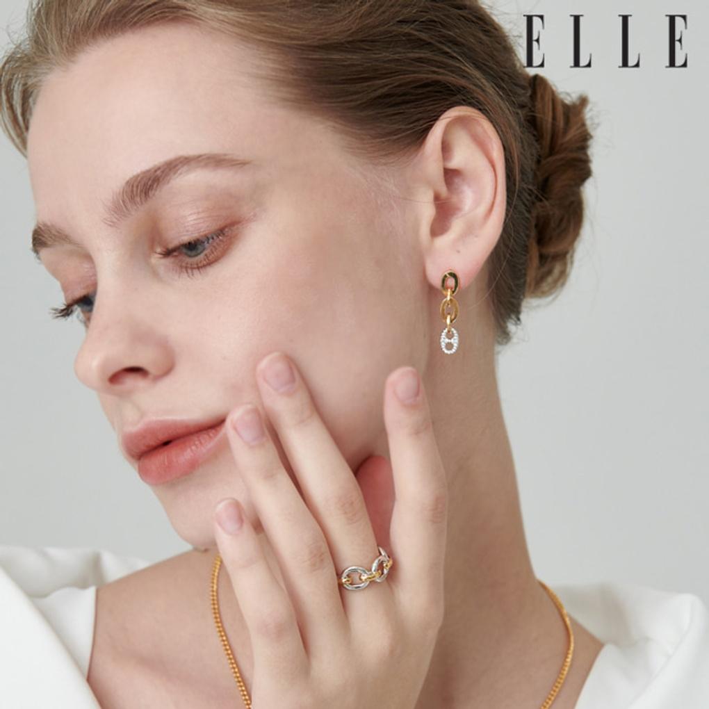 Urban 14K Chain Drop Anklet Earrings (Gold Pin) ELGPEE384