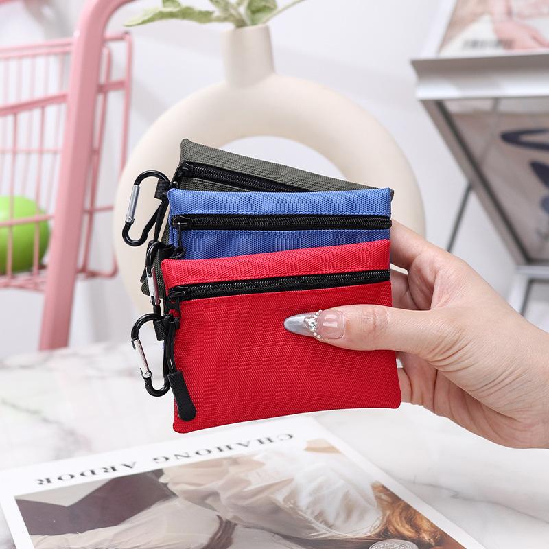 Canvas Mini Coin Purse Simple Zipper Kid Storage Pouch Money Pocket Solid Color Coin Key Bag Women Men Cute Wallet Mini Purse
