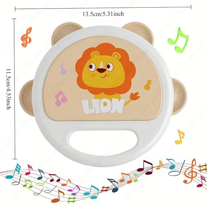 Non-Toxic Delicate Kids Clapping Tambourine Handheld Plastic Tambourine Toy Lion Tambourine Instrument Children Learn