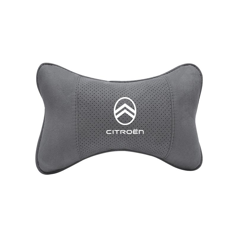 Wildleder Auto Kopfstütze Atmungsaktives Auto Nackenkissen Für Citroen C5X e-C4 X e-C3 C4 C3 C5 Berlingo C-Elysee C-Crosser C1 C6 C2
