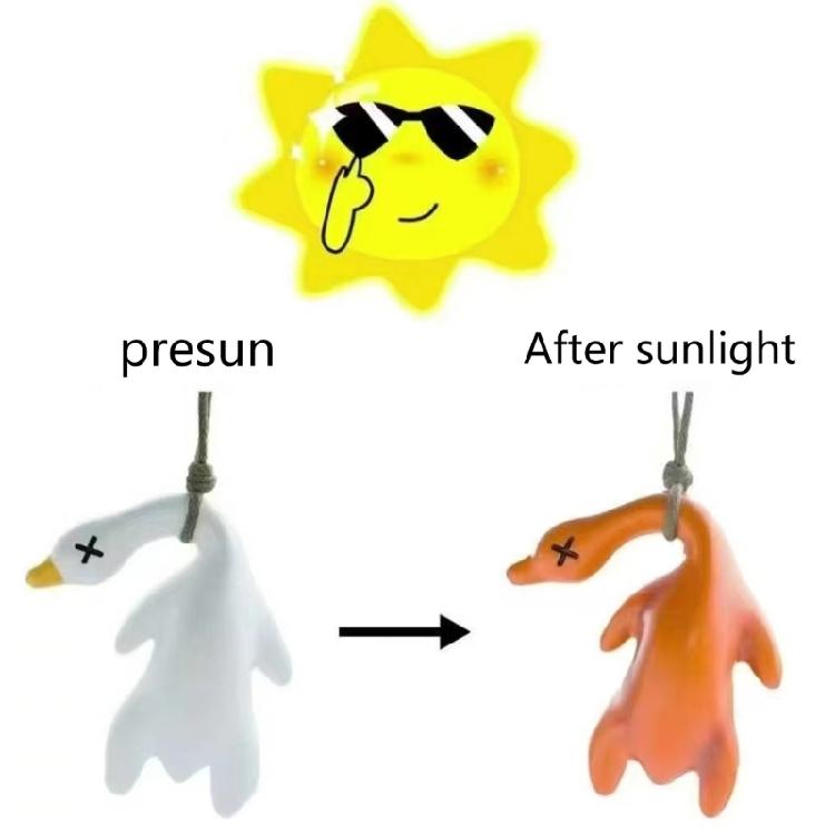 Sunshine  Discoloration Duck Car Pendant Temperature Sensitive Pendant Fun Color Changing Accessory for Rearview