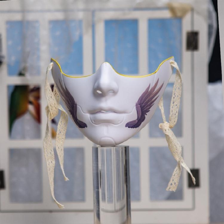 Målad Skönhetsmask Maskeradmask Festmask Estetisk Mask Mekanisk Halvansiktsmask för Halloween Jul Cosplay