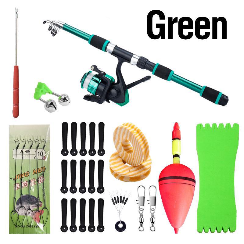 

Портативное удилище для дальних забросов, комплект из 1,8-метрового сверхжесткого удилища для морской рыбалки, подходящего для использования за границей. зелёный
