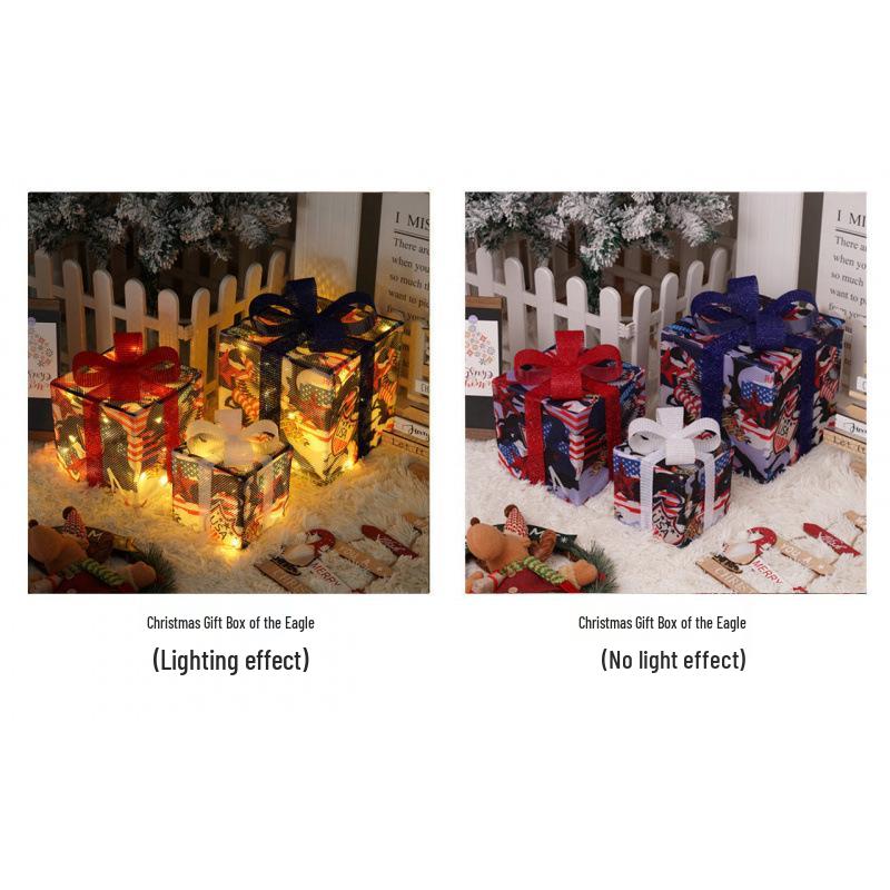 Cross-Border Christmas Luminous Gift Box Set: Outdoor Decorative Lights for Courtyard & Mall Display