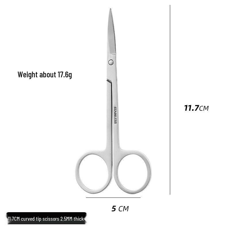 Large Curved Stainless Steel Scissors for Eyelid Tape, Gauze, Bandages, Experiments, Tissues, and Suture Removal