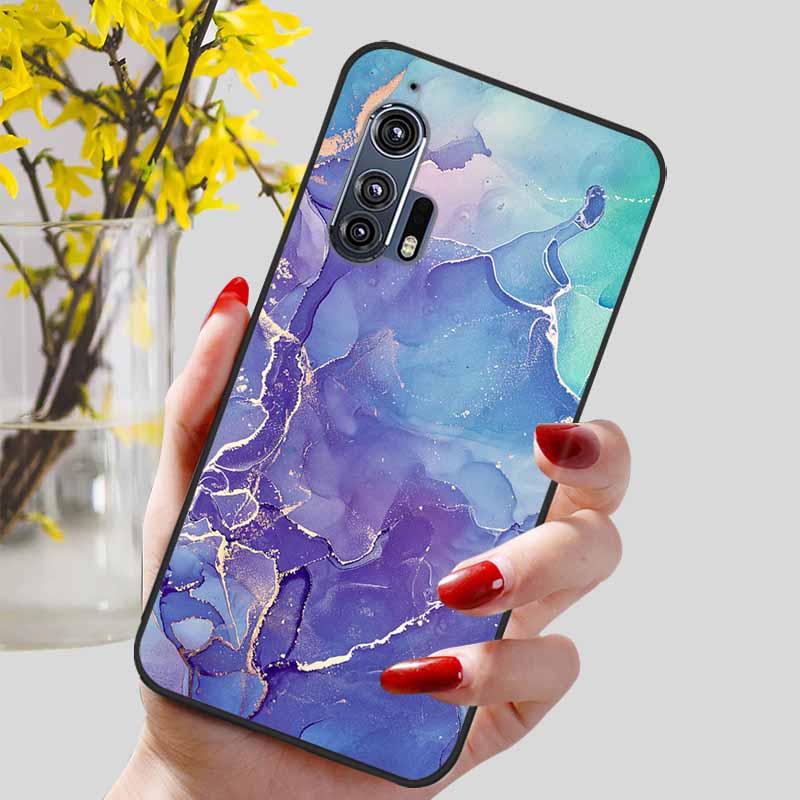 For Moto Edge Plus 2020 Case 6.7'' Flowers Soft TPU Beautiful Phone Cases for Motorola Edge+ 2020 Protect Silicon Bumper Cover
