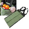 Sac de cueillette de fruits Vert Double boucle Tissu Oxford 600D Tablier de jardin réglable pour la récolte de pommes