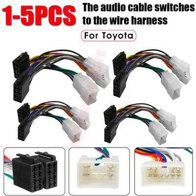 1-5PCS ISO Car Stereo Radio Harness Adapter Wiring Connector for Toyota Camry Corolla Aurion Avalon Hilux Landcruiser RAV4 Yari