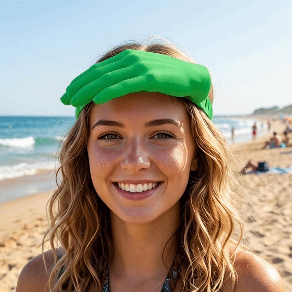 Adjustable Palm-sized Sun Hat 3D Printing Funny Sunshade Cap Outdoor Beach Hat  Outdoor Activities