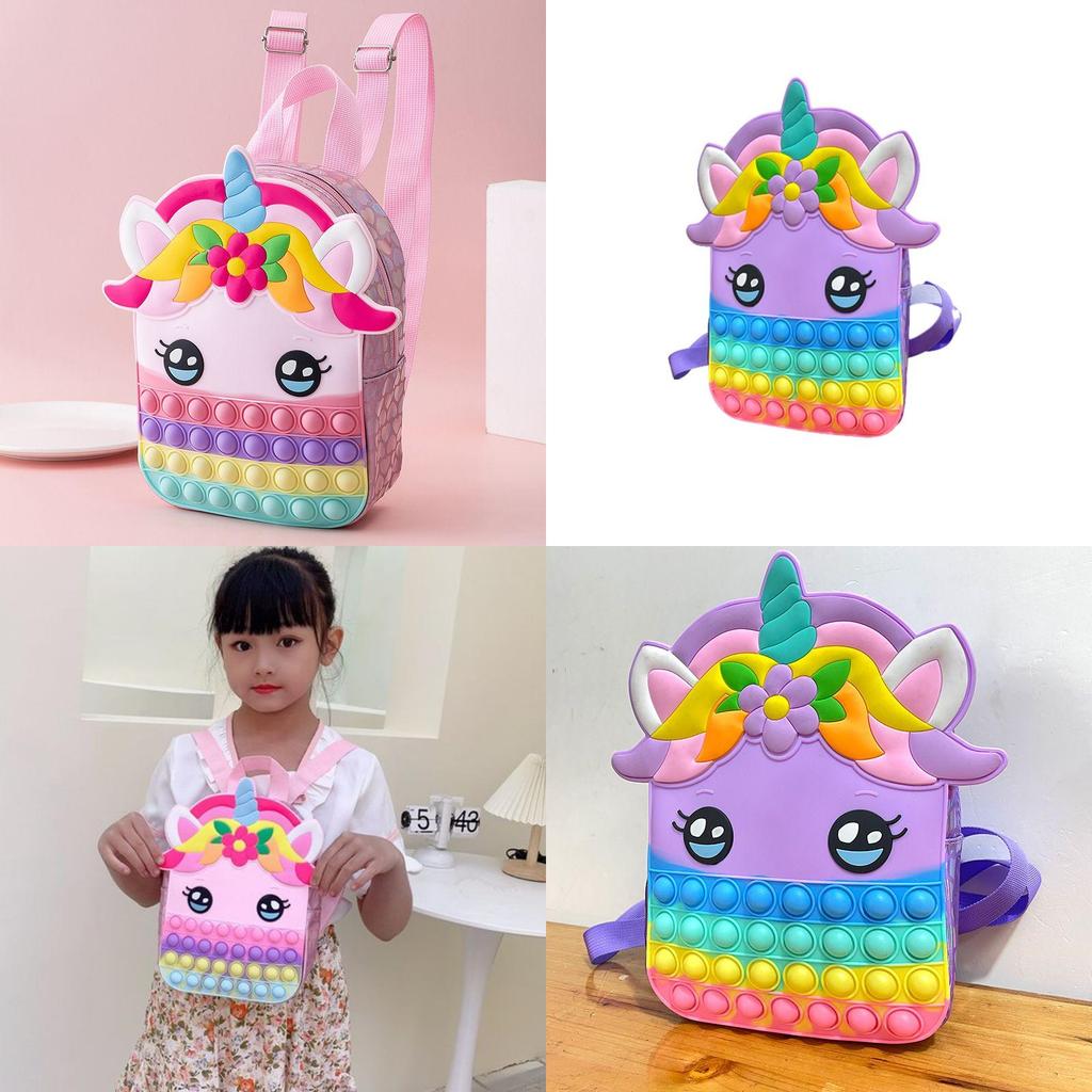 Sparkling Unicorn Pop Fidget It Toys Backpack Bag Stress Relief Toy For Kids