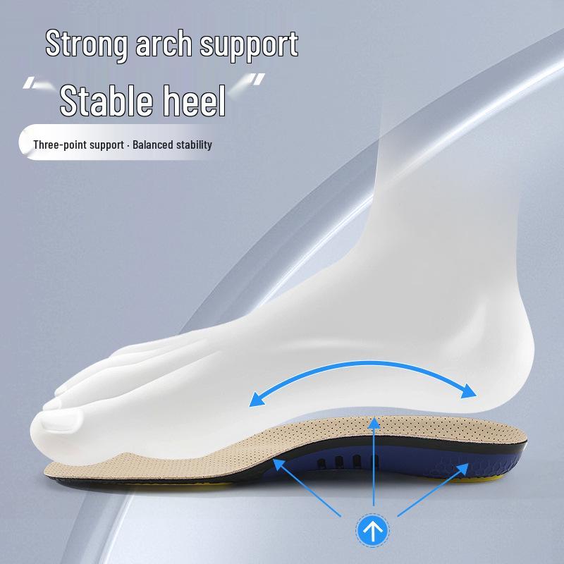 Cowhide Orthopedic Sports Insoles: Arch Support, Shock Absorption, Anti-Torsion, Deodorant, Antibacterial, Sweat-Wicking, Breathable, Non-Slip.