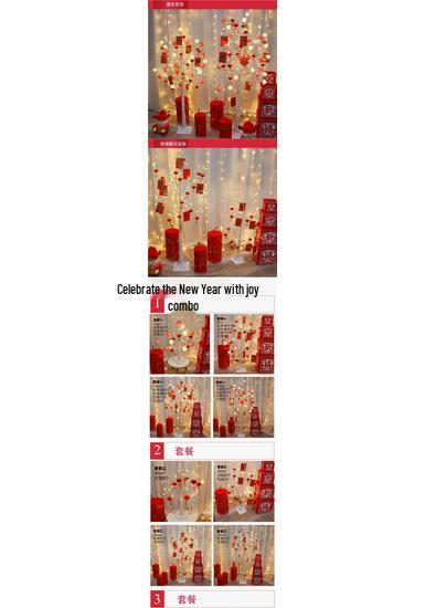 Chinese New Year Festive Decorations: Red Packet Tree & Lanterns for Home and Living Room