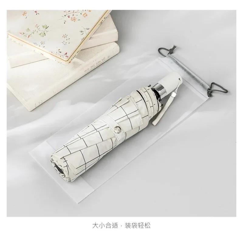 2pcs Translucent Plastic Bag Umbrella Storage Bag Reusable Portable Umbrella Drawstring Storage Cover for Travel Bag Organizer