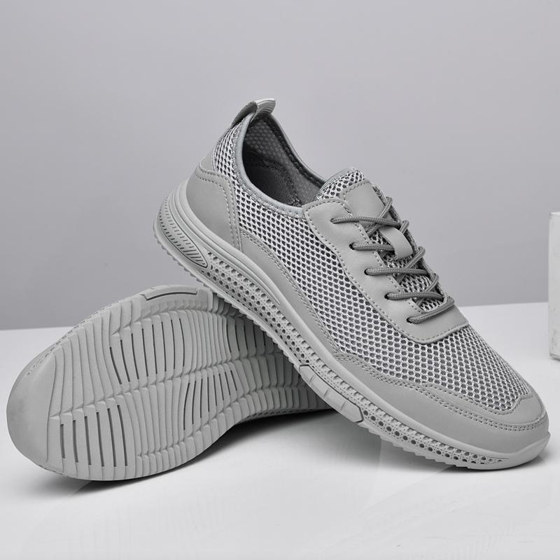Fashion Handmade Men Casual Sneakers Outdoor Breathable Mesh Walking Shoes New Comfort Soft Tennis Shoes Summer Lightweight Sports Shoes
