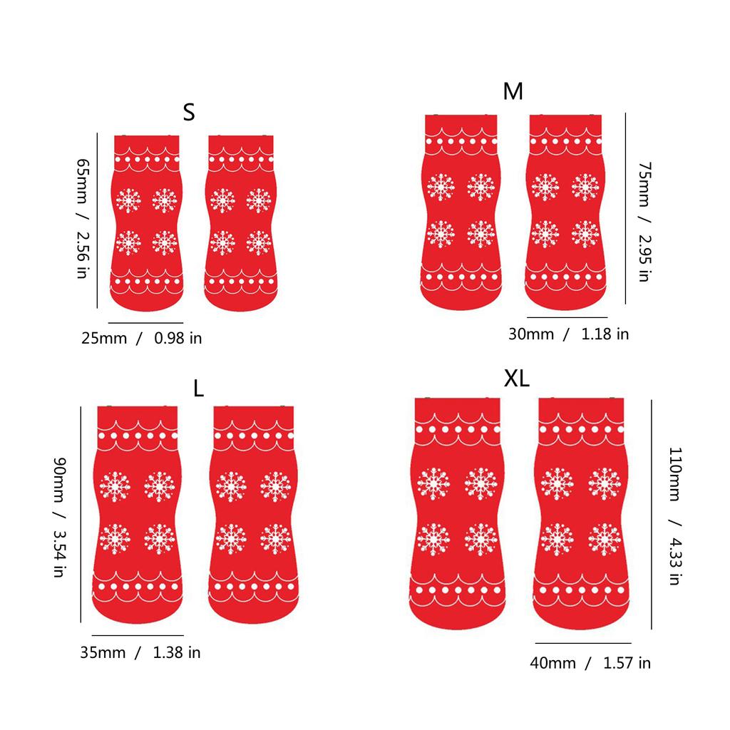 2-pack Jul Vinter Hundstrumpor Varma Hundstrumpor Valpar Utomhus Tasskydd för Husdjursutklädnad