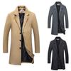 Men's Slim Fit Wool Trench Coat - Korean Style Mid-Length, Plus Size, Trendy British Design