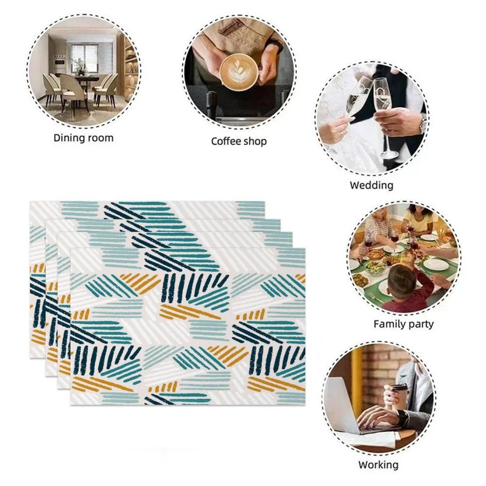 Modernes minimalistisches Platzset Geometrische Linien Abstraktes Design Hitzebeständige Tischsets Esstisch Küche Büro Stilvolle Wohnkultur