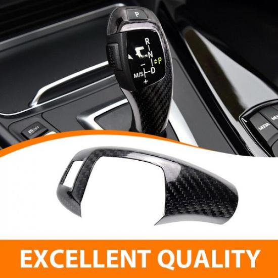 For BMW F30 F20 F10 X3 X4 X5 X6 Carbon Fiber Pattern Gear Shift Knob Cover Trim