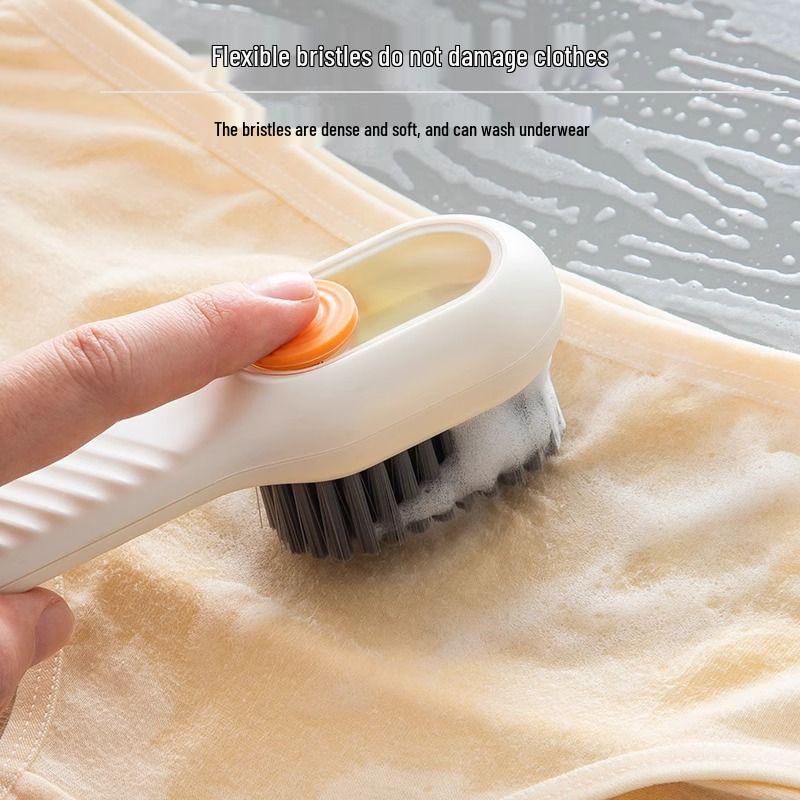 Multi-Function Soft-Bristled Shoe Cleaning Brush with Press-Type Liquid Dispenser - Gentle On Shoes