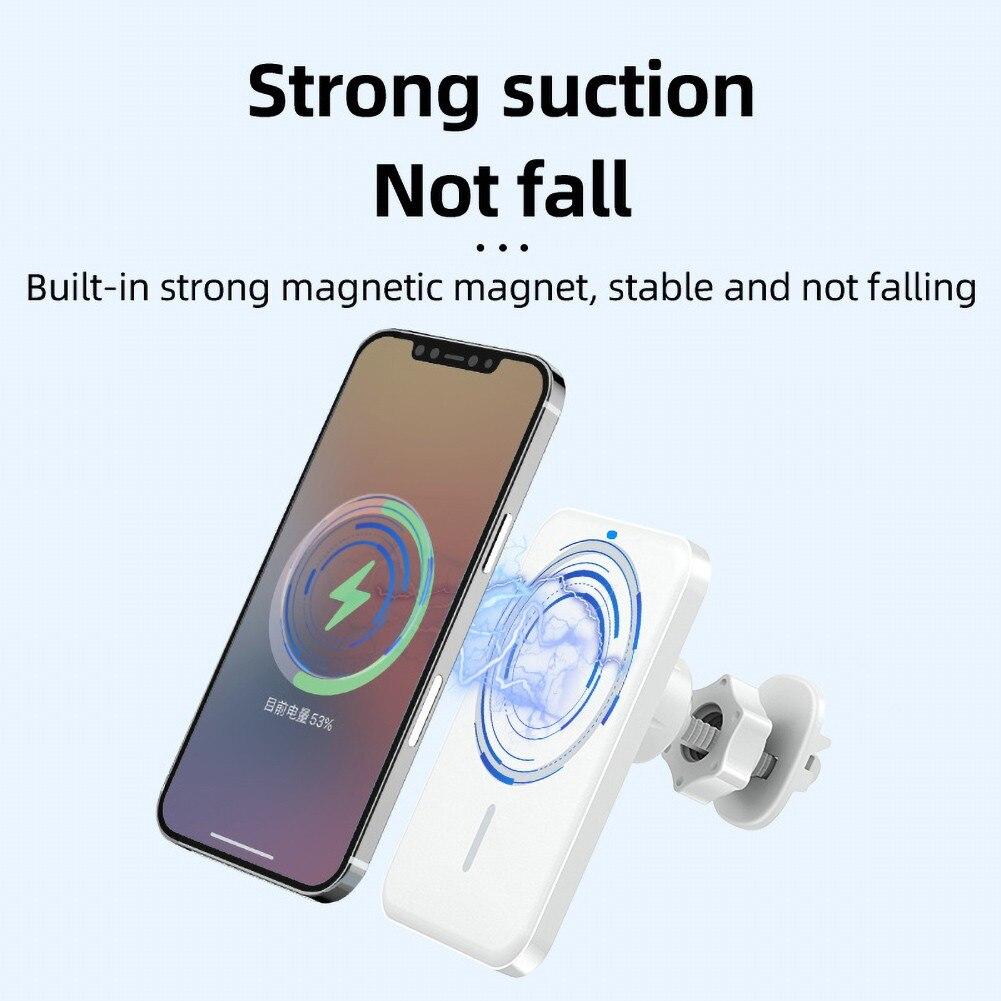 15W Magnetická Bezdrátová Nabíječka do Auta, Vhodná pro iPhone 12 Série Adsorpční Bezdrátové Nabíjení Držák Telefonu do Auta Typ-C
