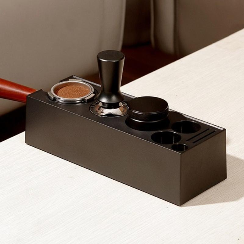 ABS Coffee Portafilter Rack Distributor Holder Convenient Espresso Tamper Mat Stand with Drawer Coffee Accessories