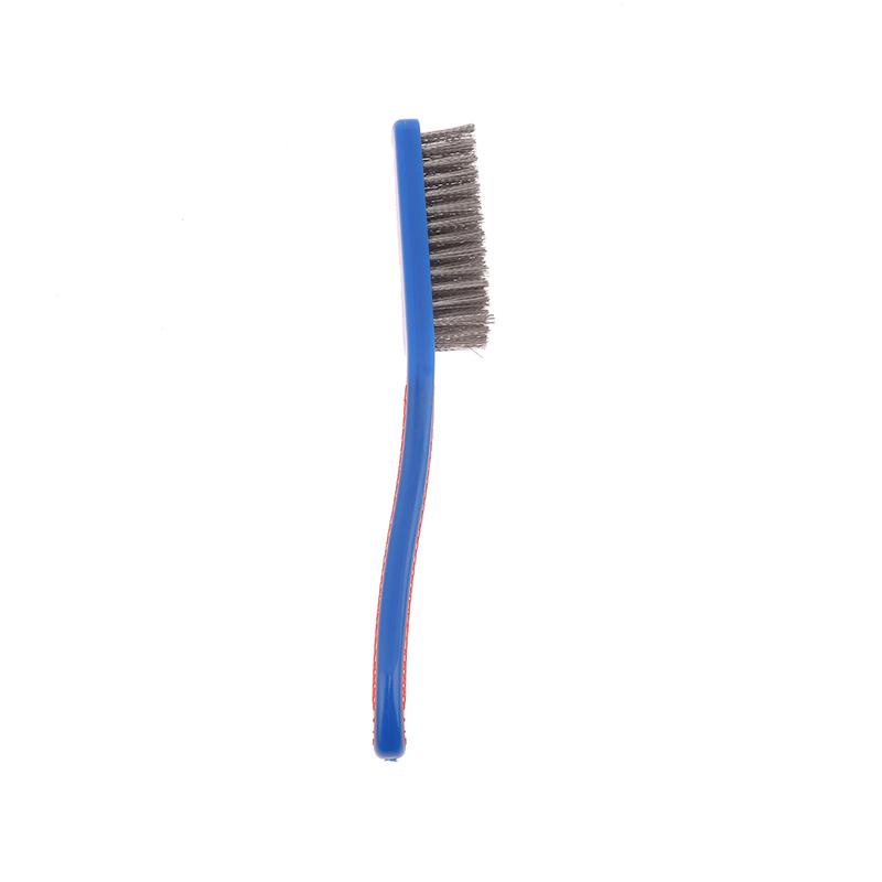 Durable Stainless Steel Wire Brush Silicone Handle Red And Blue Paint Removal Tool Scratch Brushes Cleaning Metal Rust Brush