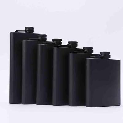 Matte Black Stainless Steel Portable Hip Flask