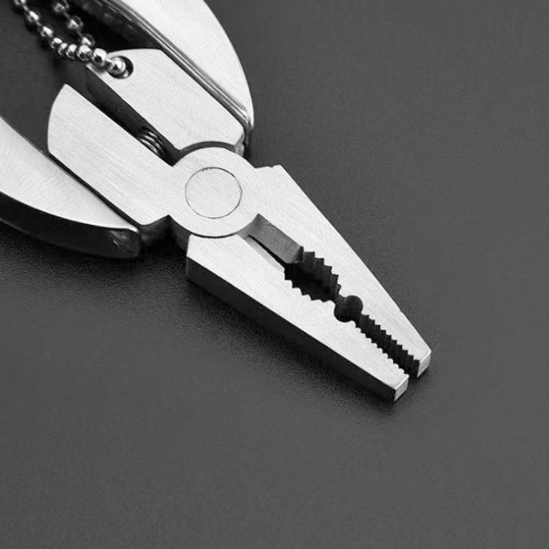 Mini-Klappzange Edelstahl Klappmesser Schlüsselanhänger Schraubendreher Tragbare Mini-Zange Camping Überleben EDC Werkzeuge