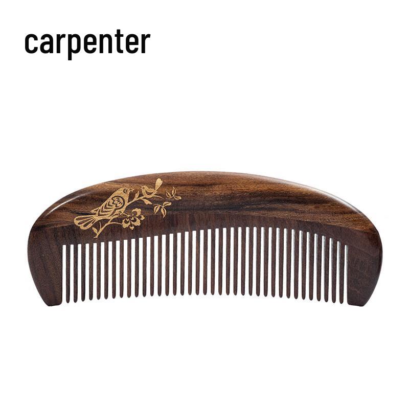 Tan Mujiang Hand-Painted Sandalwood Comb Gift Set