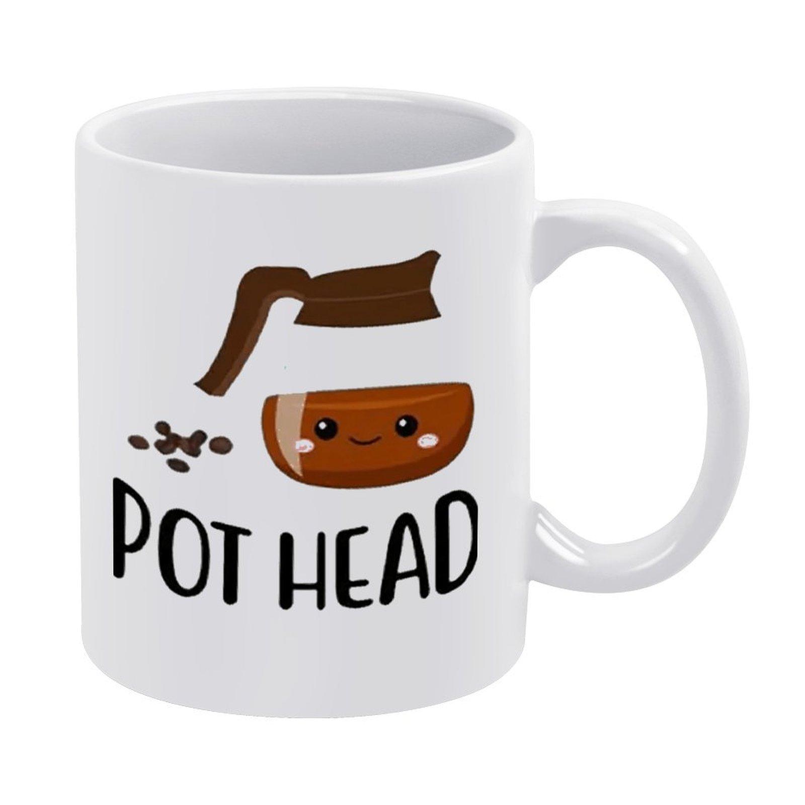 

1pc 11oz White Ceramic Coffee Mug, Double-Sided Printed Funny Cup, Microwave Safe, Smooth Lip, Ideal Gift for Friends, Family and Coworkers