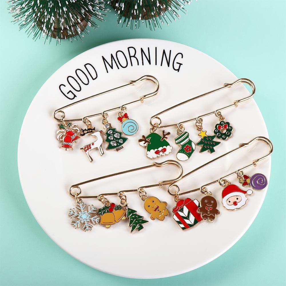 Decorative Santa Claus Jewelry Accessories Christmas Brooch Lapel Pin Brooches Christmas Buckle Pin