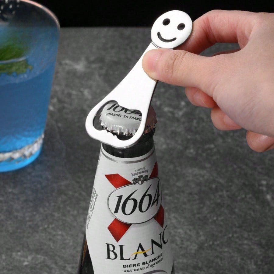 2pcs Stainless Steel Cartoon Beer Bottle Opener Beverage Bottle Opener Flat Simple Bottle Opener