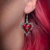 Goth Jewelry Thorns Heart Cross Earrings Drip Oil Rose Flower Earrings For Women Punk Charms Accessories