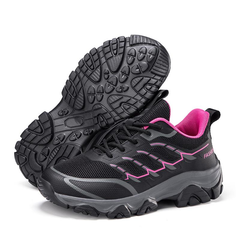 Fashion High Quality Leather Hiking Shoes Durable Outdoor Sport Men Trekking Leather Shoes Lace-Up Climbing Hunting Sneakers