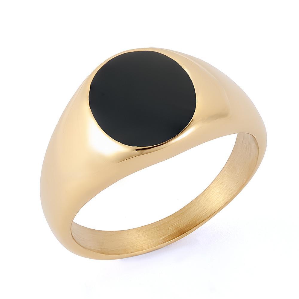 Personalized Tide Brand Spring Titanium Steel Square Epoxy Stainless Steel Ring