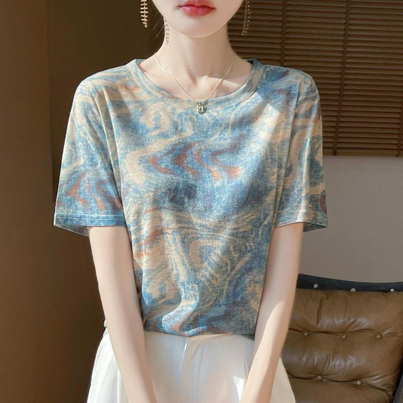Short-sleeved T-shirt Women's Summer Casual All-match Slimming Round Neck