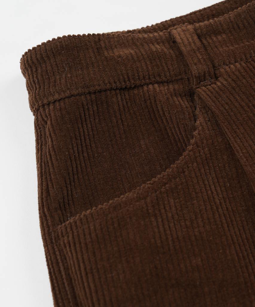 FRIZMWORKS Cord-Weite Hose mit einer Falte _ Braun