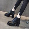 Autumn Winter New Coarse Heel Thick Bottom Fashionable Versatile Short Boots Casual Comfortable Women's High Heels