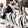 Zebra Pattern Plush Sofa Towel Autumn and Winter All-Inclusive Non-Slip Living Room Seat Cushions High-Grade Cover Cloth Thickened Winter Blanket