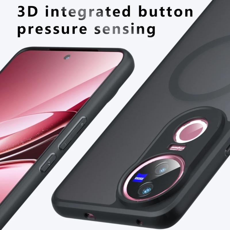 For Magsafe Magnetic Acrylic Case for Vivo V50 Lite V 50E Luxury Armor Frosted Shockproof Hard Bumper Cover for Vivo V50 Lite Y29 4G