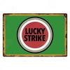 Lucky Strike Retro Blikken Bord Metaal Wanddecoratie Man Cave Decor Groen Verweerd